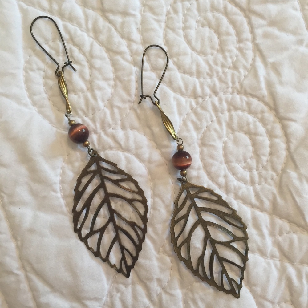 Gold leaf earrings